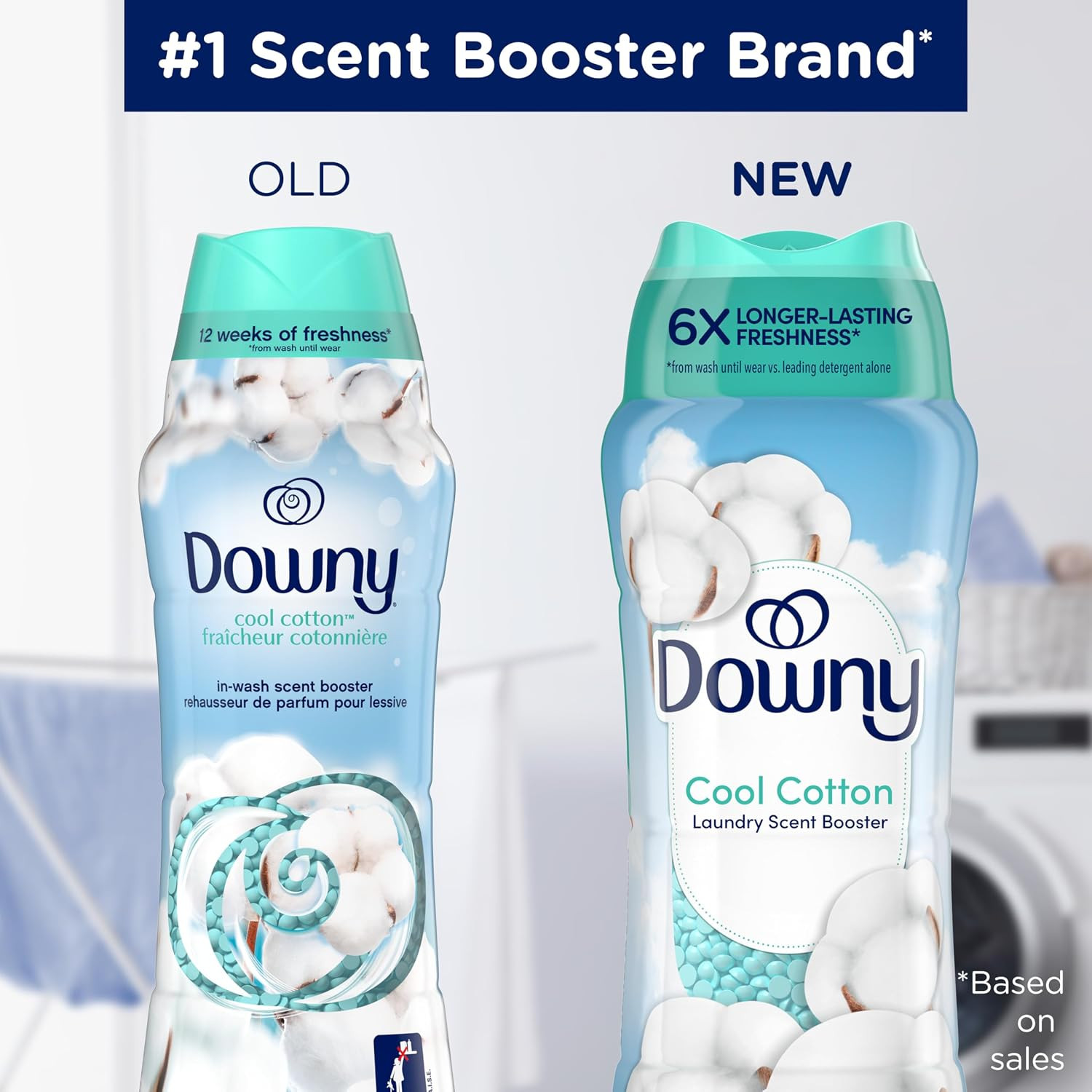 Downy Cool Cotton In-Wash Laundry Scent Booster Beads, 24 Oz, Laundry Scent Bead