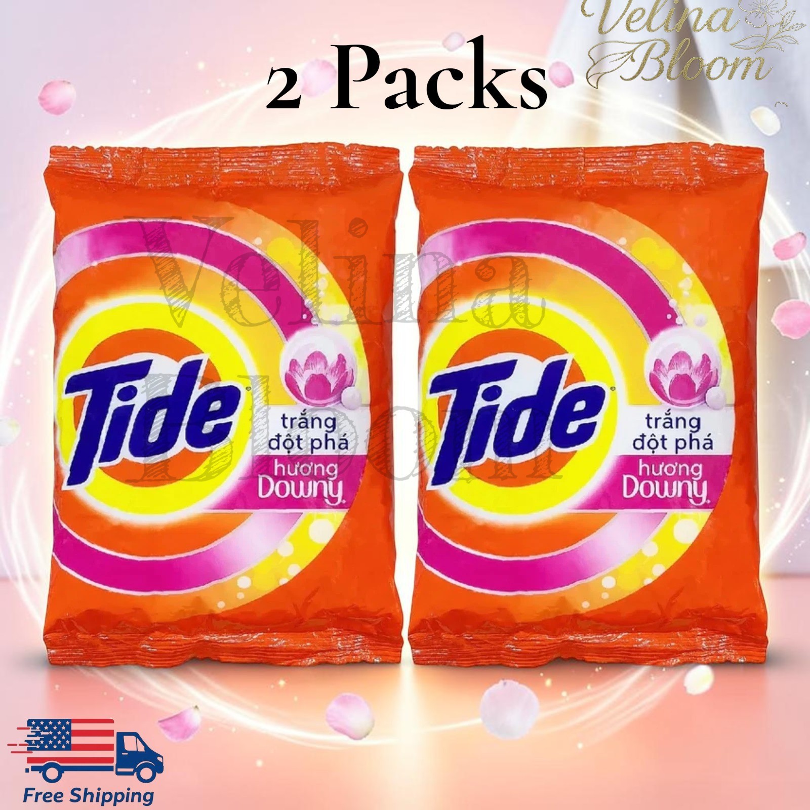 Tide Powder with Downy Laundry Detergent Powder 690 g/ 24.3 oz (2 Packs)
