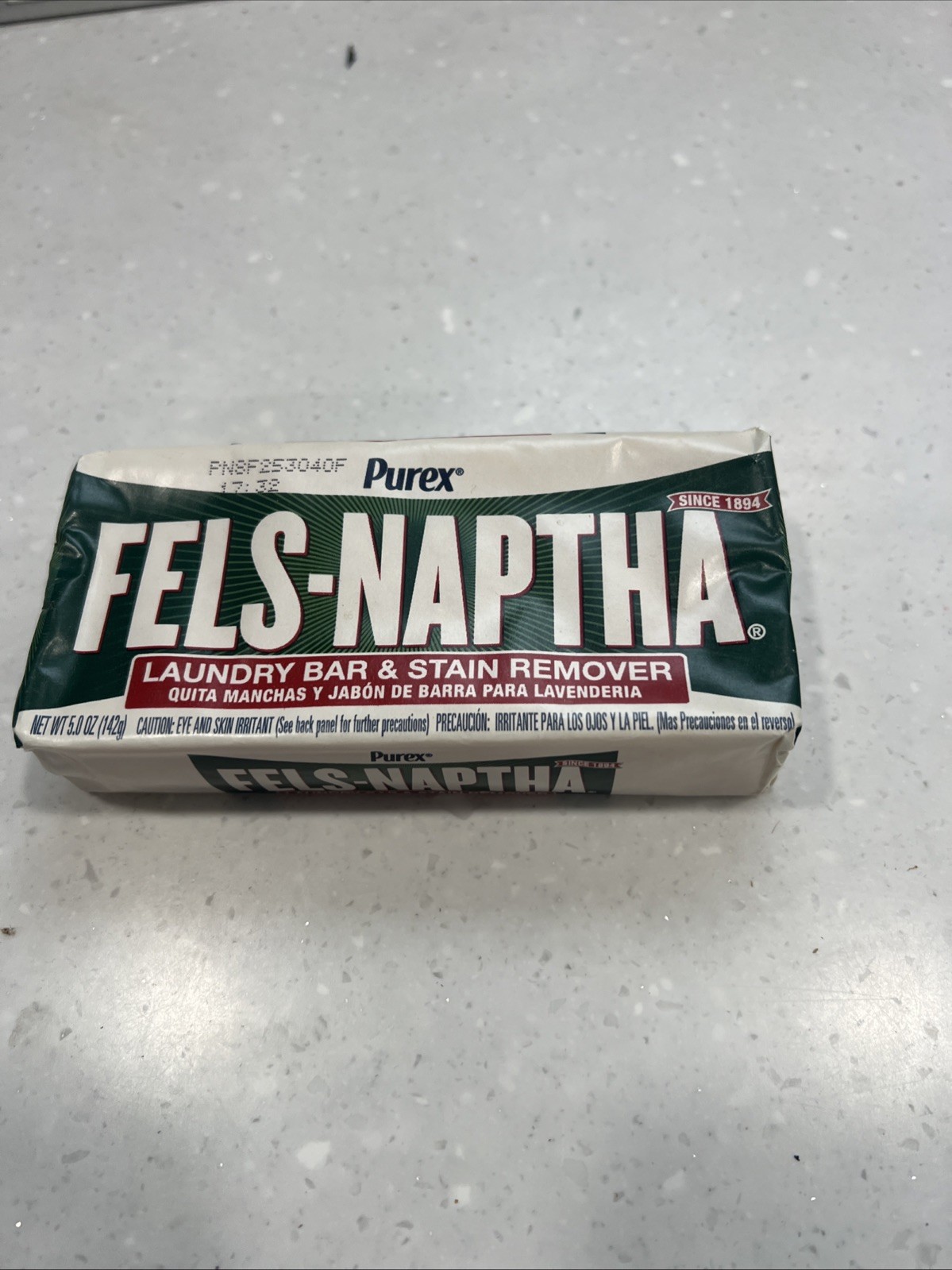 Vintage Fels Naptha 1 Bar Heavy Duty Laundry Bar Soap 5 Oz