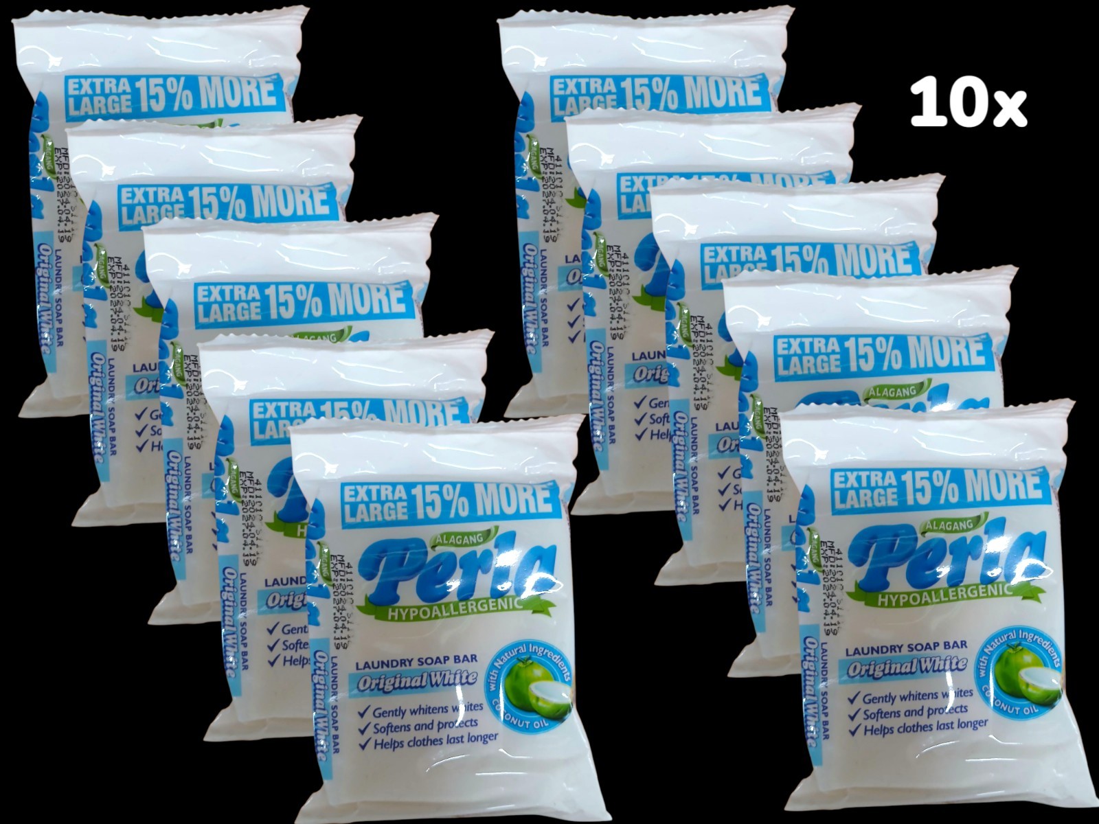 Perla Hypoallergenic Original White Extra 15% More 110gx10