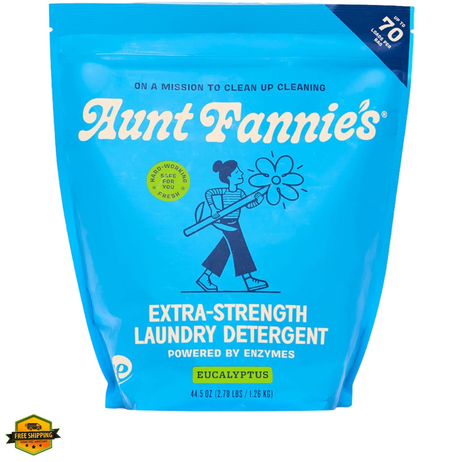 Extra Strength Powder Laundry Detergent, Stain Fighting, Plant Based, Natural…