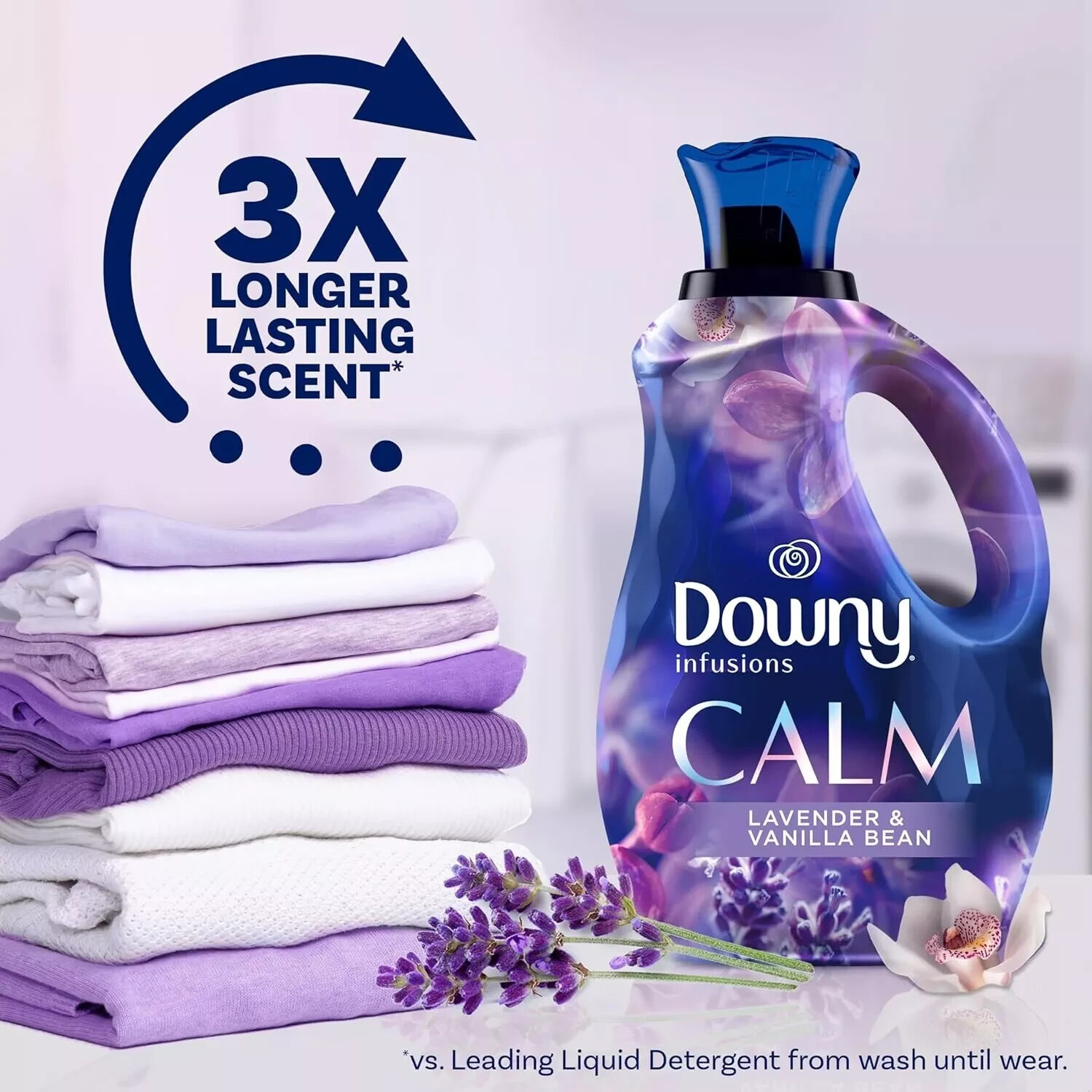 Downy Infusions Laundry Fabric Softener Liquid Calm Lavender & Vanilla Bean 56oz