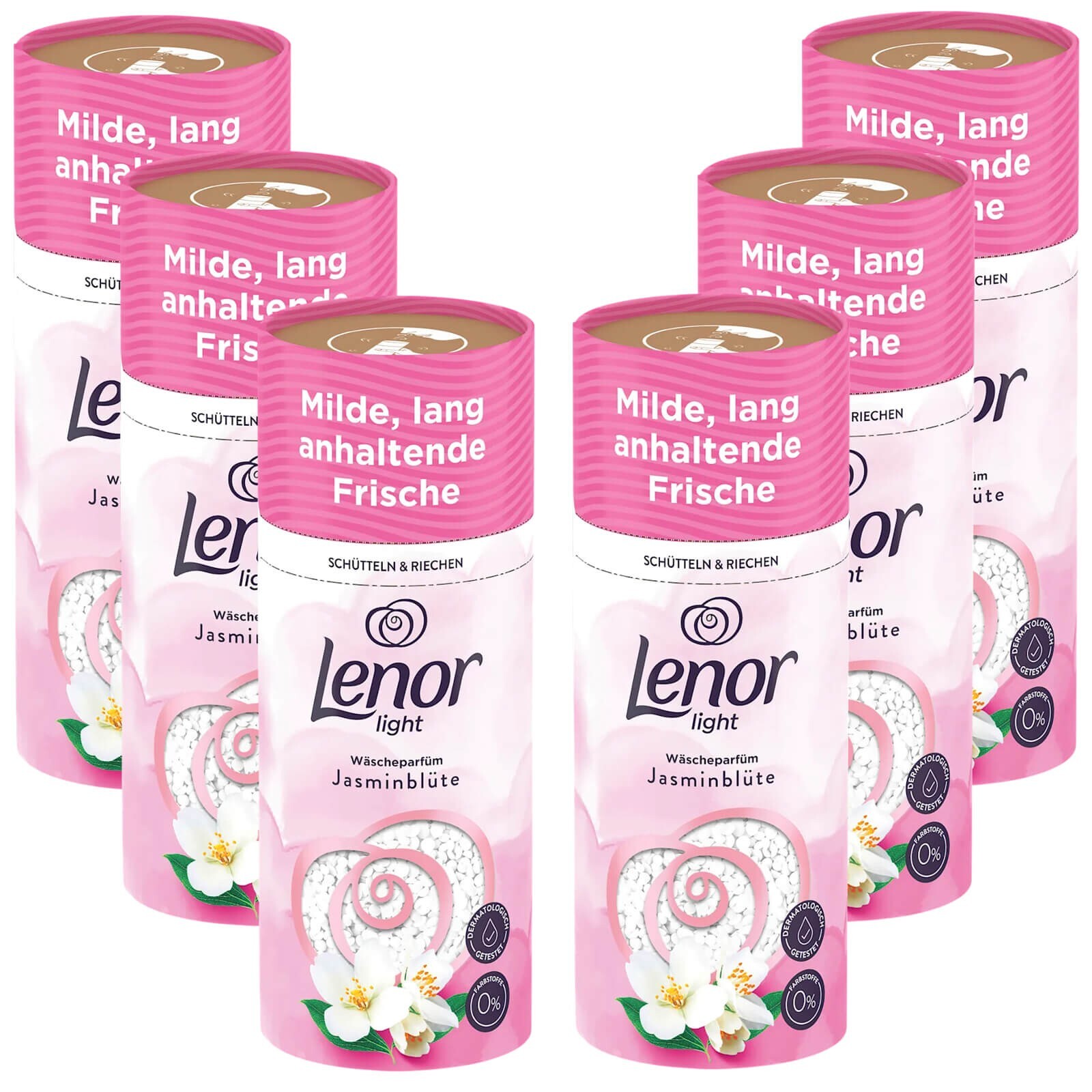 6x Lenor Light Laundry Perfume Jasmine Blossom 12 WL Mild Long-Lasting Fresh