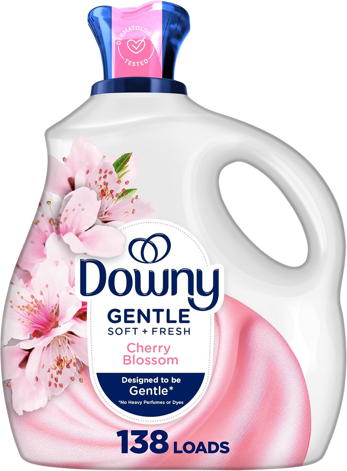 Gentle Soft + Fresh Fabric Softener Liquid, Cherry Blossom Scent, 93 FL OZ, 138