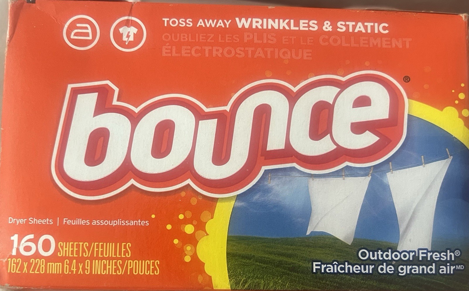Bounce Outdoor Fresh Dryer Sheets, 160 Sheets, Pack of 1