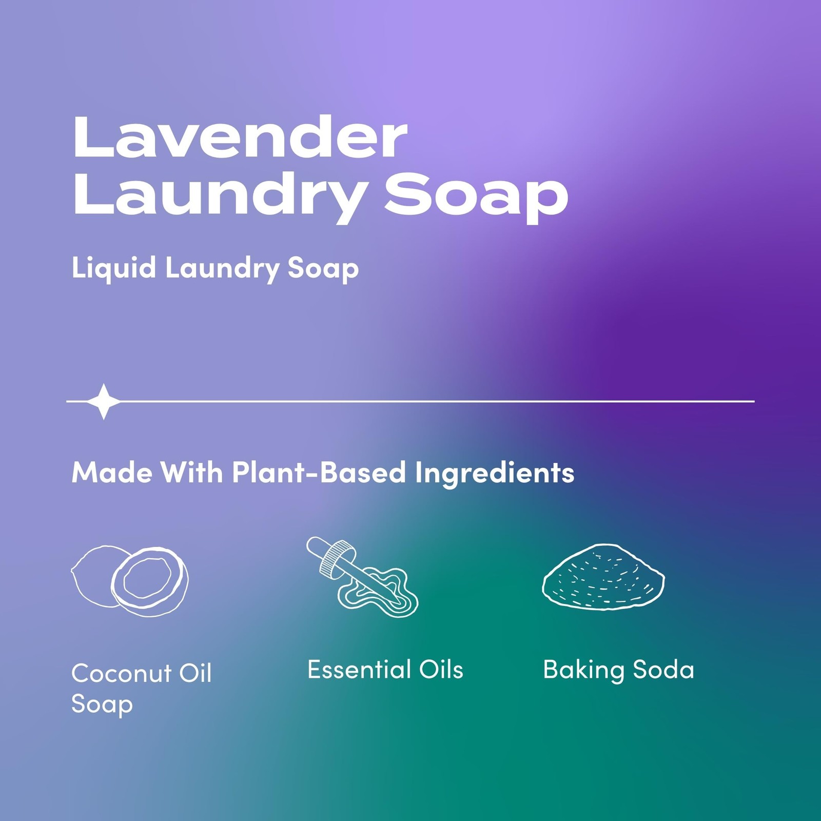 Natural Lavender Laundry Soap 64 oz Plant Based Cruelty Free Aromatherapy