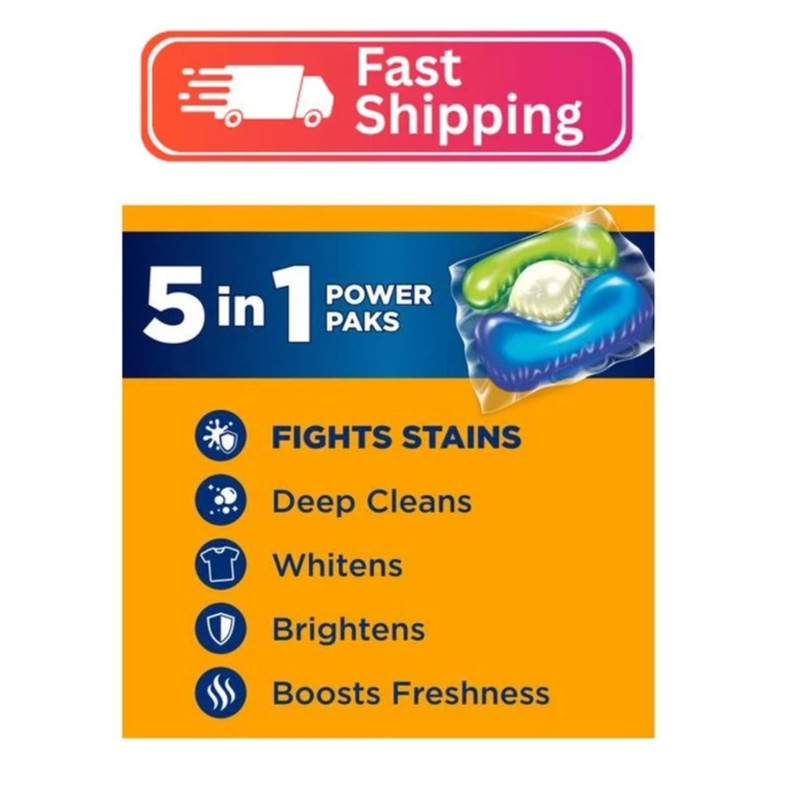 Arm & Hammer Plus OxiClean 5-in-1 Laundry Detergent Power Paks, 42 Count (Packag