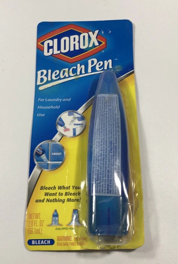 Clorox Bleach Pen DUAL TIP Zero Splash 2oz/56g Open Package FULL