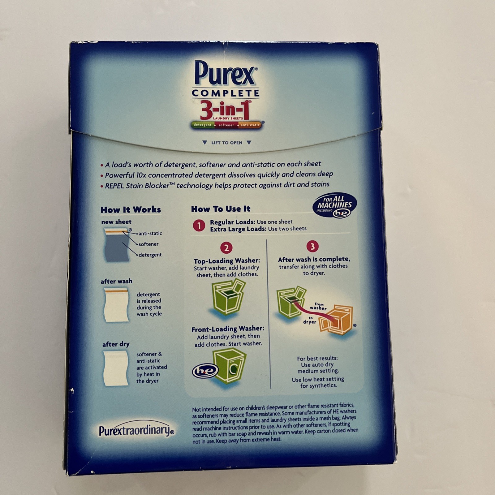 Purex Complete 3-in-1 Laundry Sheets TROPICAL ESCAPE Detergent, 22 Loads Sealed