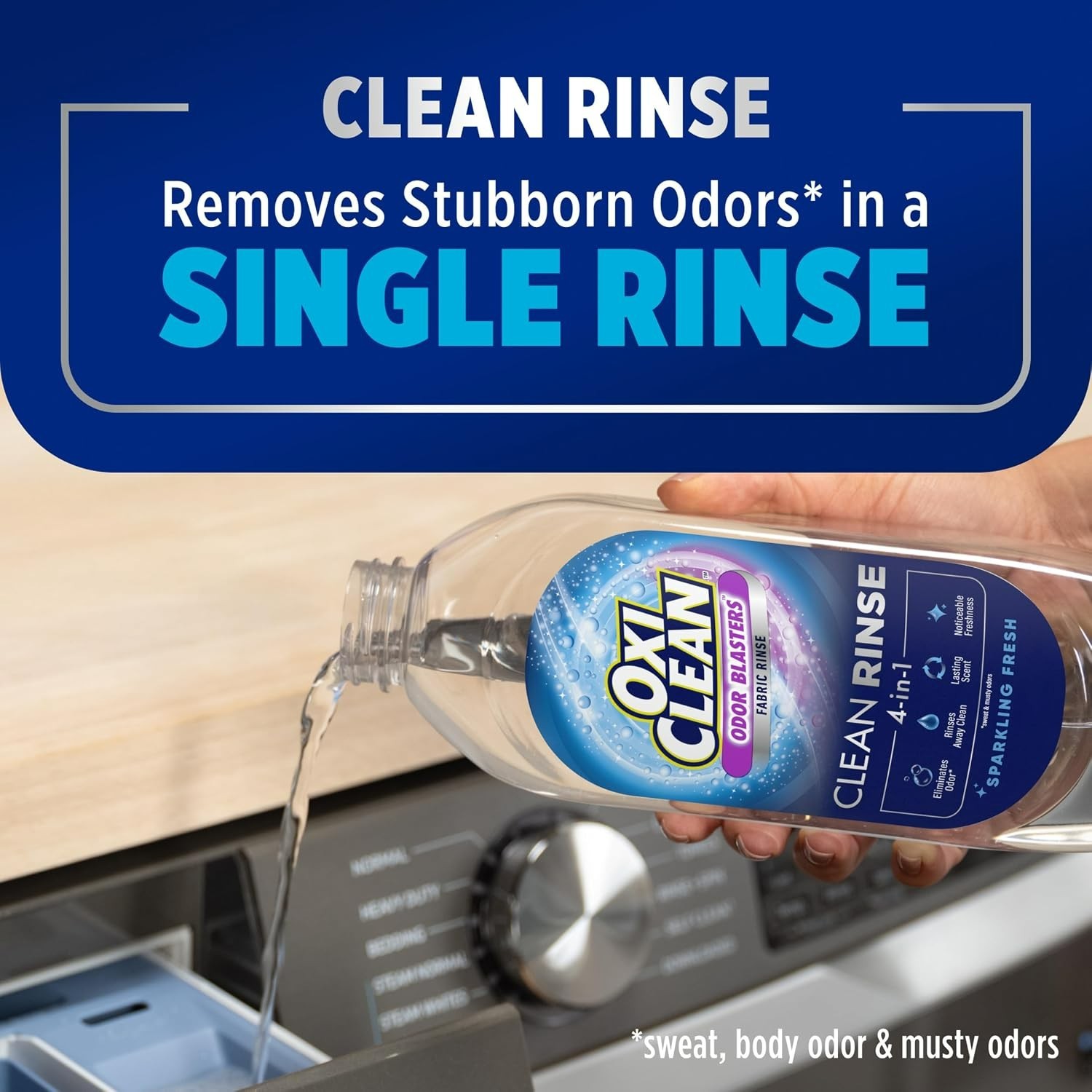 Powerful 4-in-1 Clean Laundry Rinse – Odor Blasters, 50 fl oz, Fresh Breeze