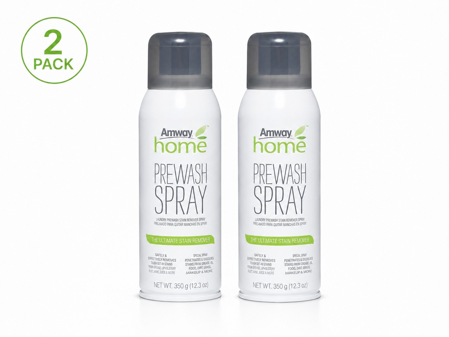 Amway Home Prewash Spray Fabric Stain Remover, Fresh Scent, 12.3 oz, 2 Pack