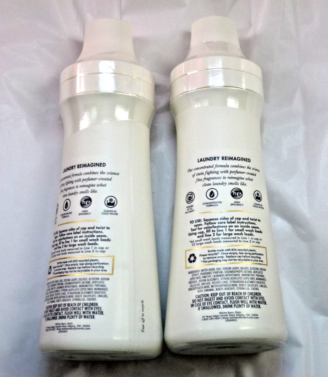 Bath & Body Works WHITE GARDENIA LAUNDRY DETERGENT 32 FL. OZ. X 2 – NEW/SEALED
