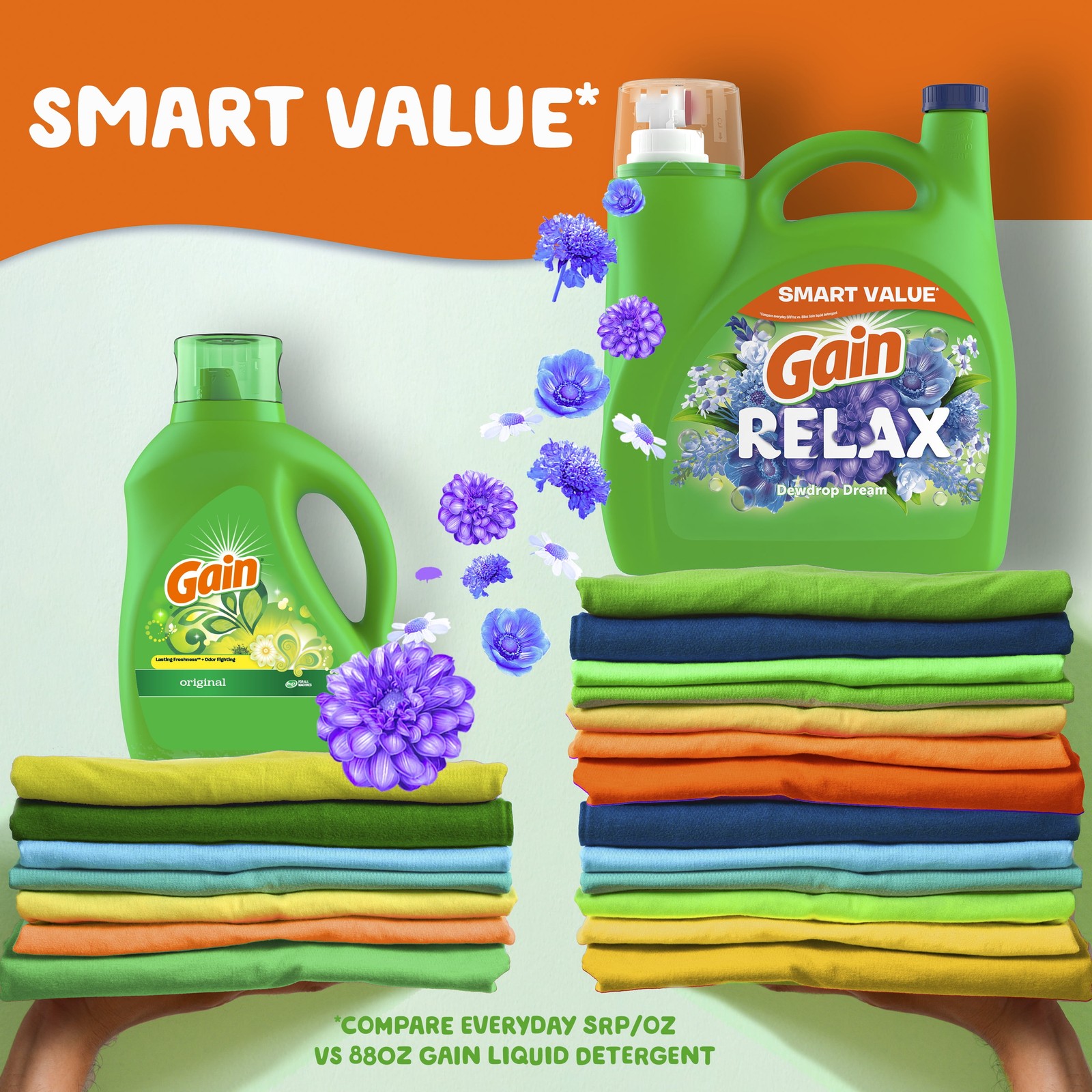 Gain Liquid Laundry Detergent RELAX Dewdrop Dream Scent 154 fl oz 107 Loads