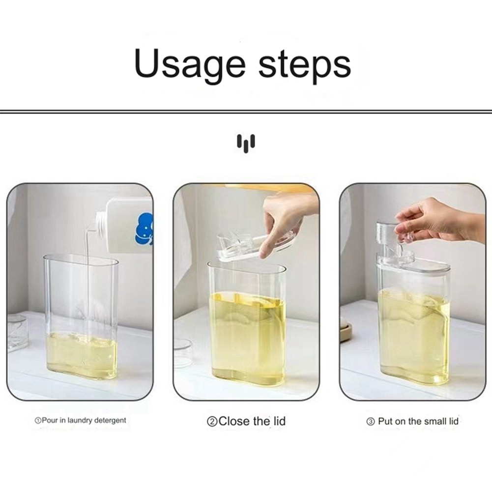 Transparent Laundry Detergent Dispenser Bottle Sealed Tank for Detergent4493