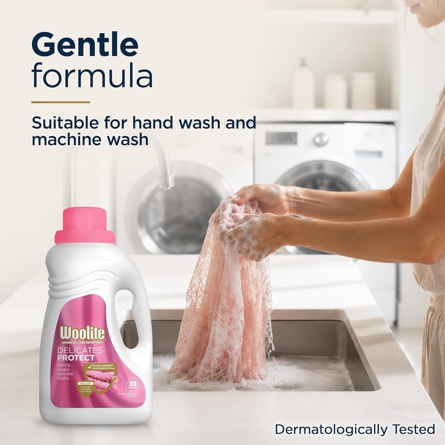 Gentle 16oz Liquid Laundry Detergent for Fine Fabrics – No Bleach, No Phosphates