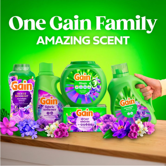 New 4 Pack Gain Moonlight Breeze Fabric Softener 140 fl oz 190 Loads