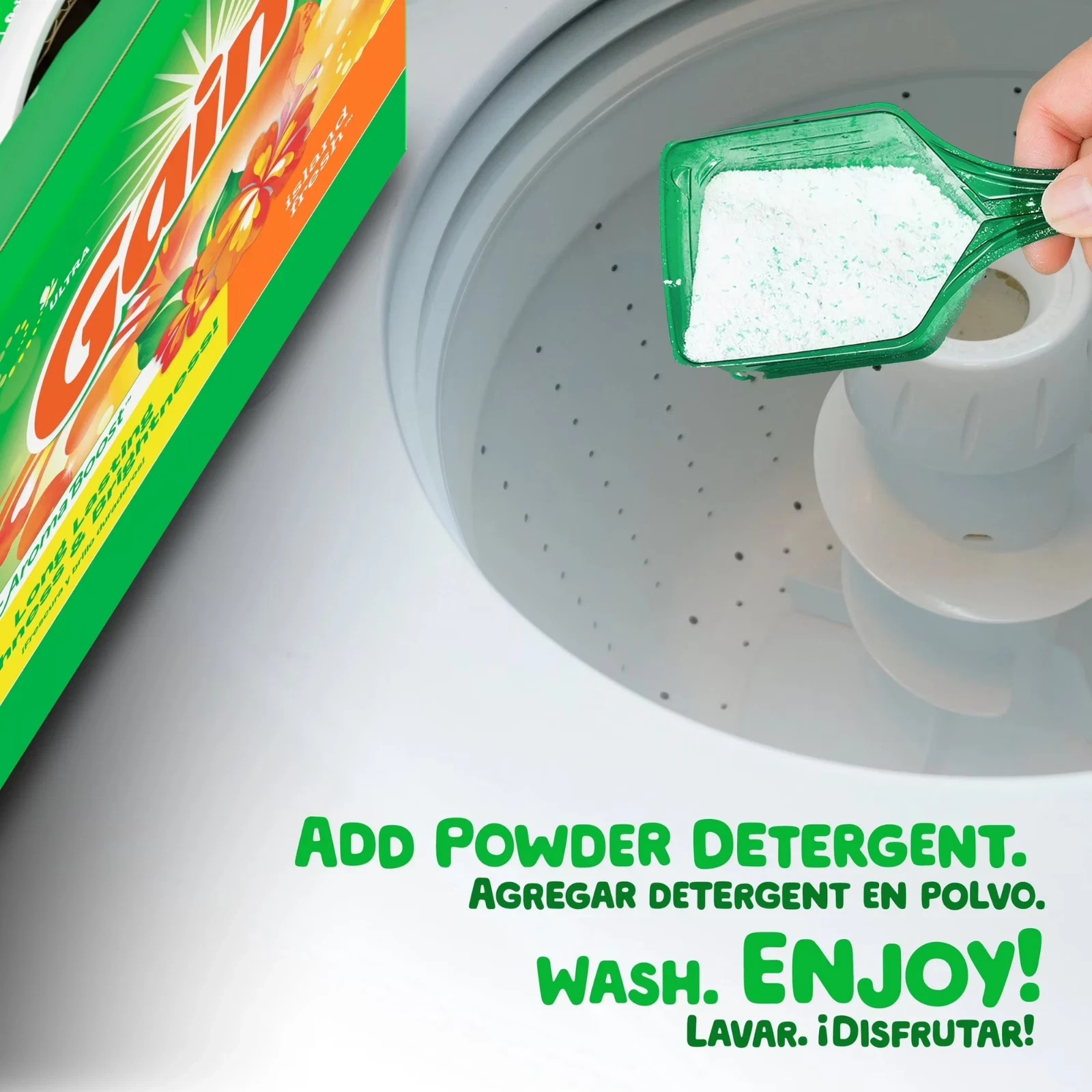 Gain Powder Laundry Detergent, Island Fresh Scent, 82 oz, 89 Loads-Free Shipping