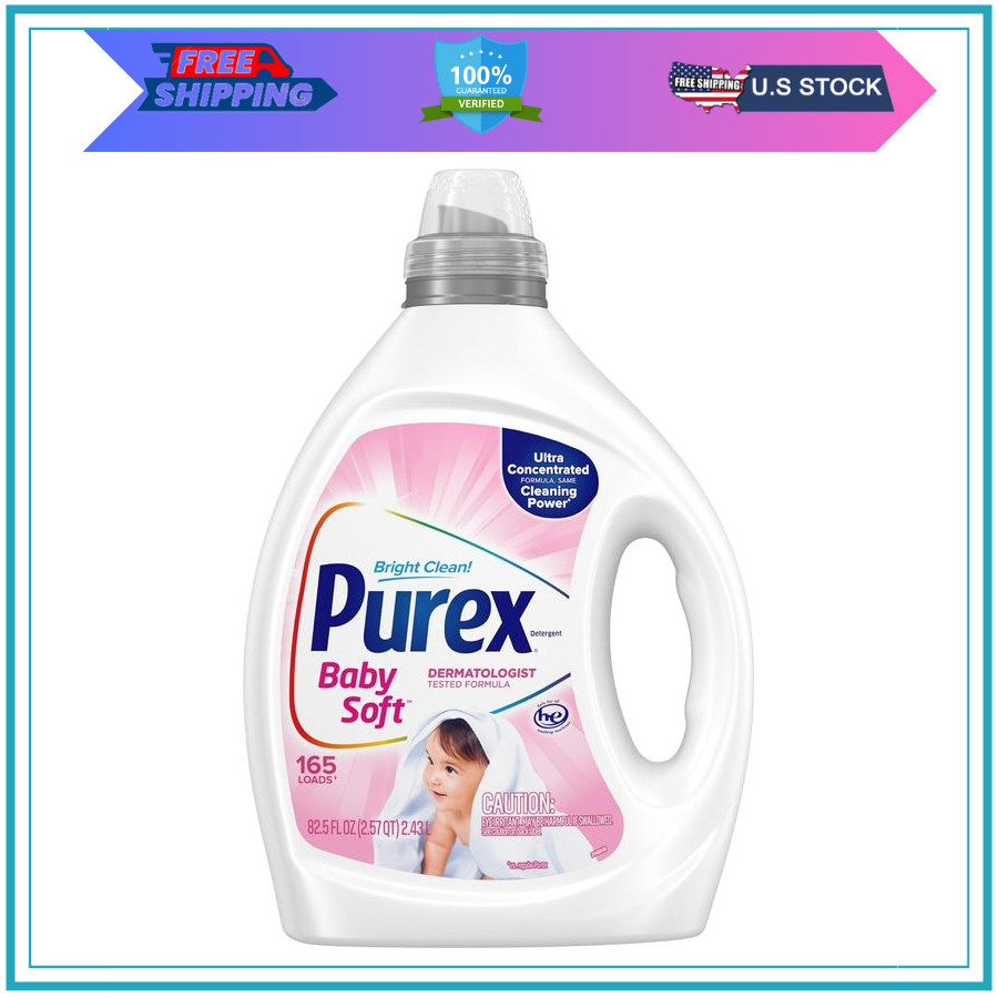 Purex Baby Soft Liquid Laundry Detergent 82.5oz 165 Loads Hypoallergenic