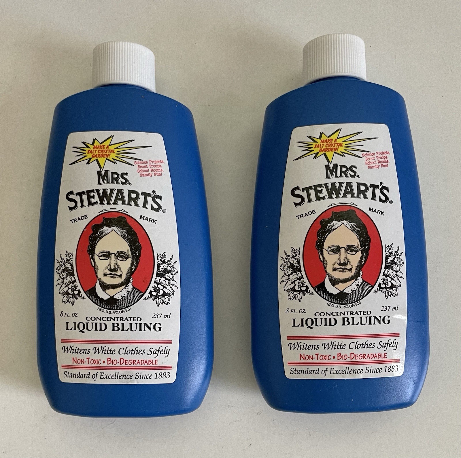 Lot 2 Mrs Stewart’s Concentrated Liquid Bluing Whitens Whites Safely 8 Oz Each