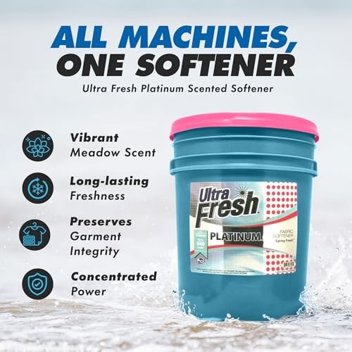 Ultra Fresh Platinum Liquid Fabric Softener, 5 Gallon, Spring Fresh Scent, HE Co