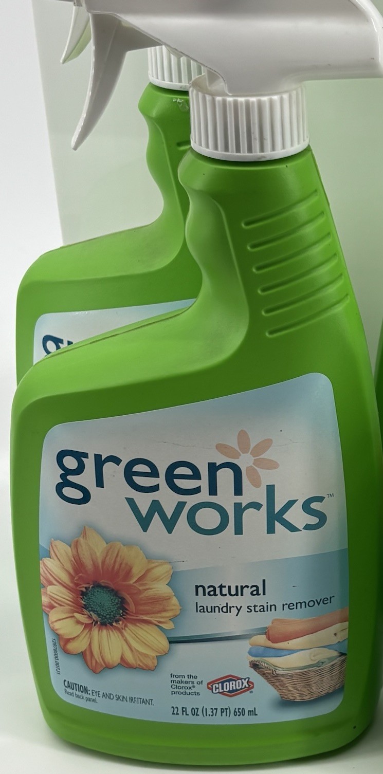 Green Works 99% Natural Laundry Stain Remover Spray 22 oz Clorox Lot Of 2 NOS