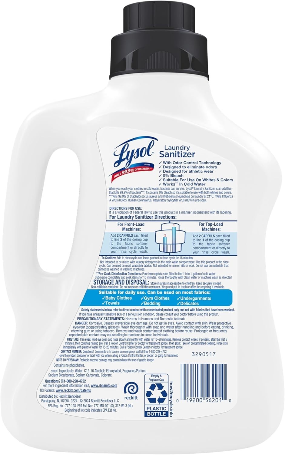 Lysol Laundry Sanitizer Tough Odor Eliminator 90oz Additive