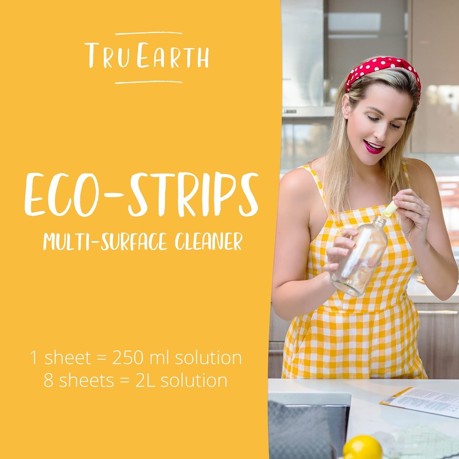 Tru Earth Multi Surface Cleaner Lemon Fresh Eco-Strips – 8 Strip Pack