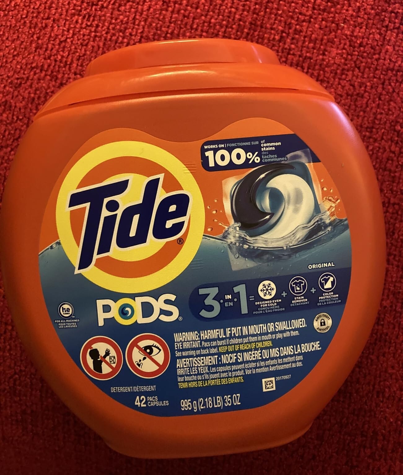 Tide PODS Liquid Laundry Detergent Soap Pacs, HE 42 Count (Pack of 1) New
