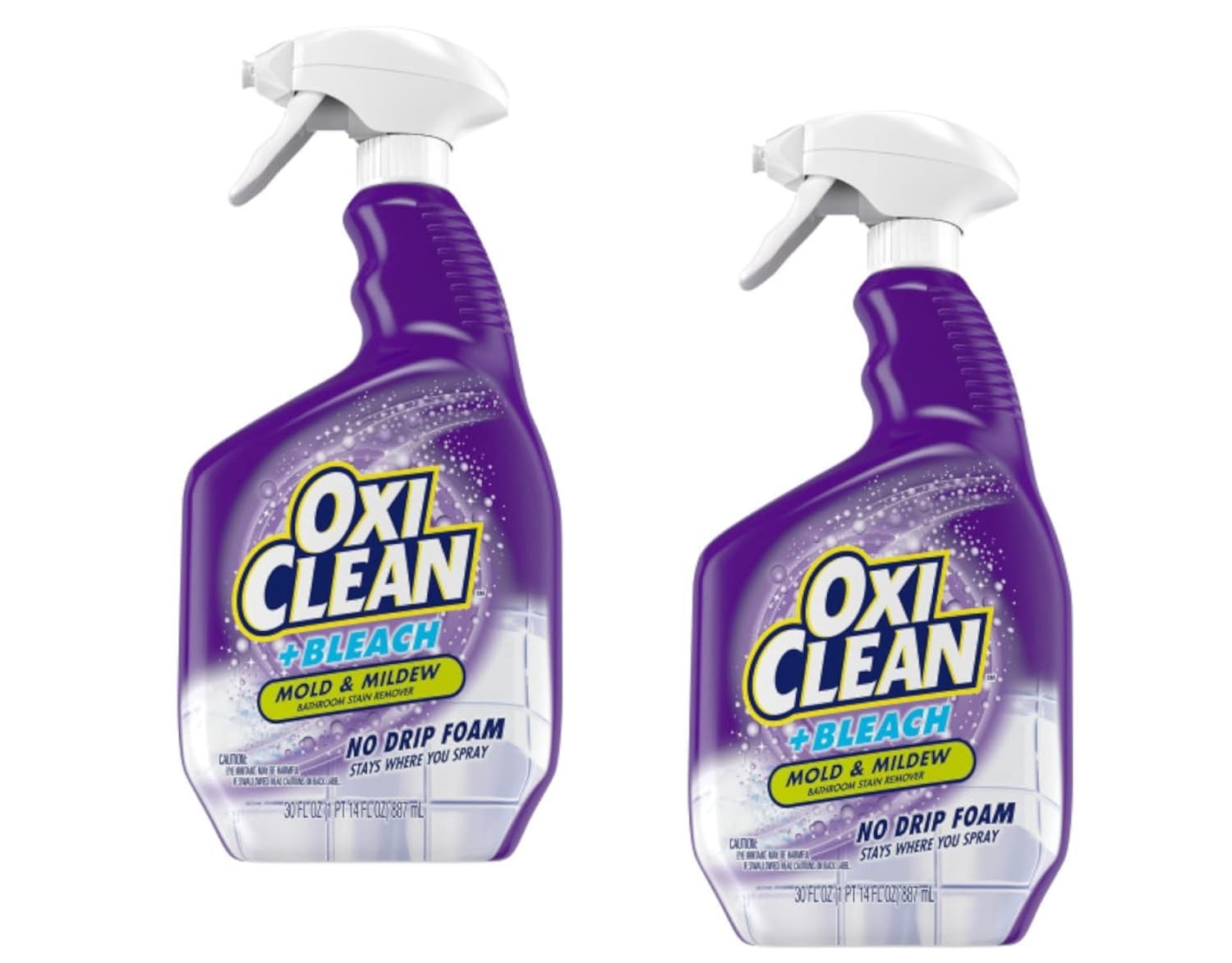 OxiClean plus Bleach, No Drip Foam, Mold & Mildew 30 Fl Oz (Pack of 2)
