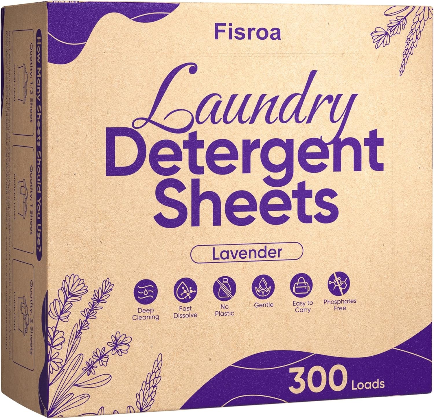 Lavender Laundry Detergent Sheets Travel Eco-friendly 150 Count (Pack of 1)