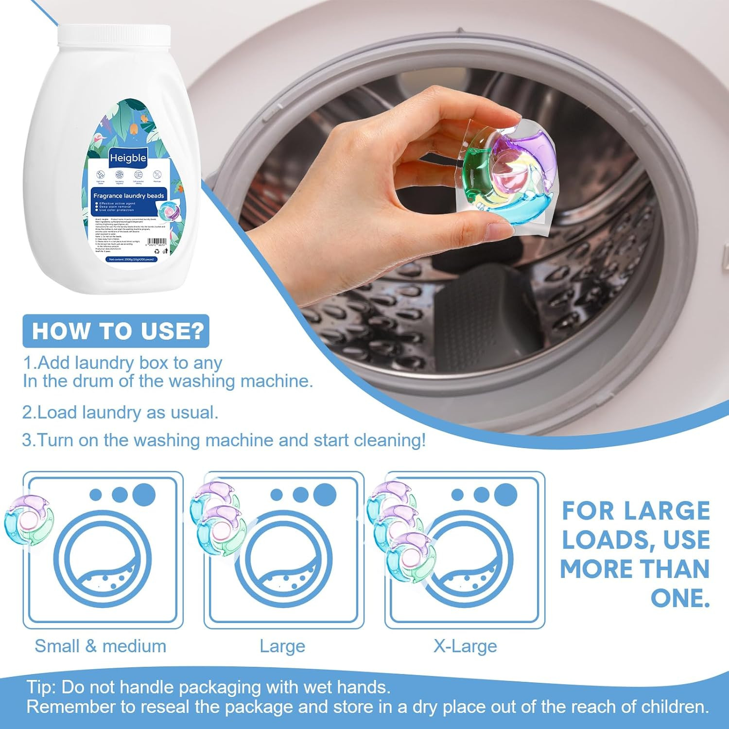 200 Count Laundry Detergent Pods Bulk 4 in 1 Washing Machine Detergent Pods Ultr