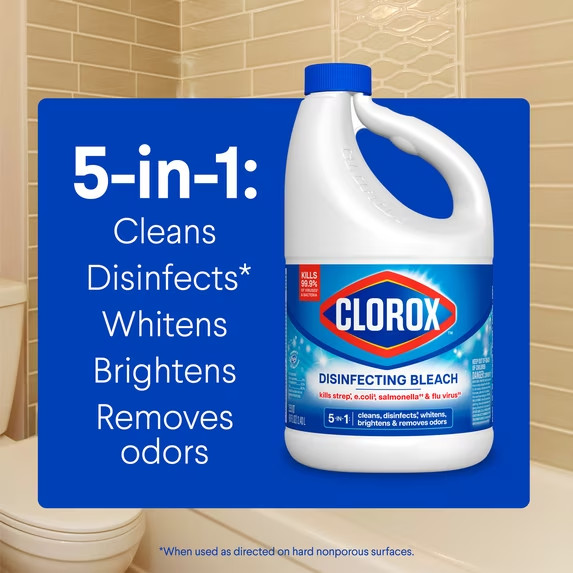 Concentrated Regular Disinfecting Liquid Laundry Bleach, 81 fl.oz 2 pack
