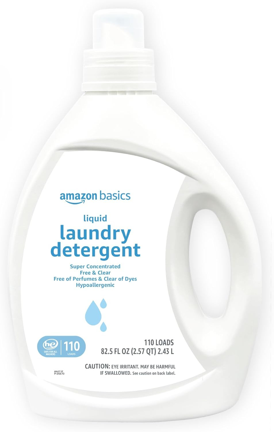 Concentrated Liquid Laundry Detergent, Free of Perfumes & Clear of Dyes, 110 Loa