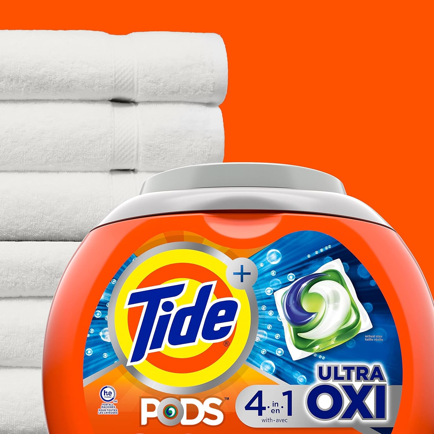 Tide 4-n-1 Ultra Oxi PODS Laundry Detergent Pacs, 57 57 Count (Pack of 1)