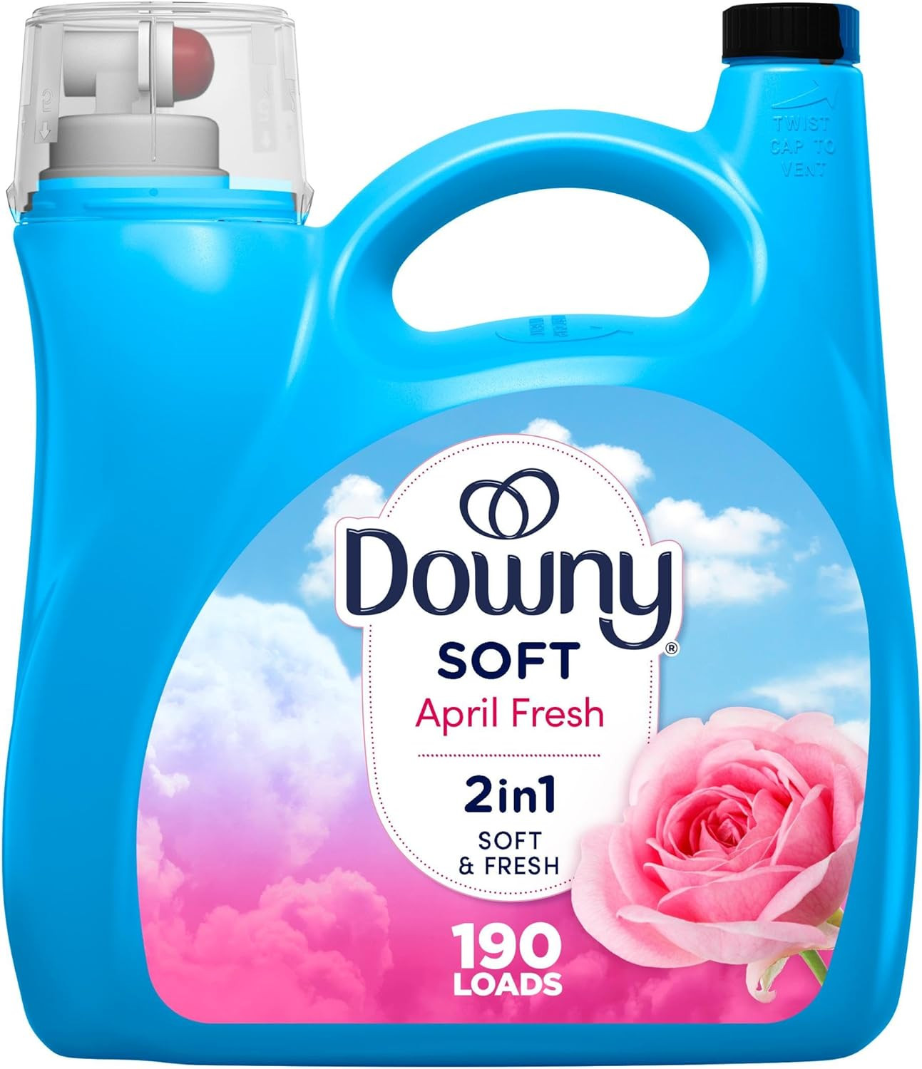 Soft, 2 in 1 Soft and Fresh Liquid Fabric Softener, April Fresh, 140 fl oz, 190