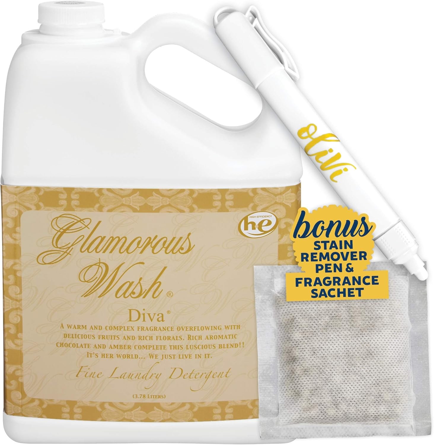 Tyler DIVA Glamorous Wash Laundry Detergent – 1 Gallon – With Olivi Stain Remove