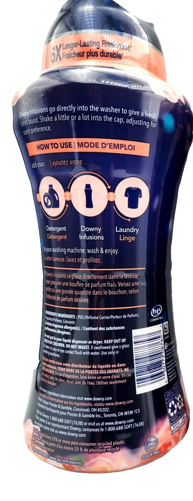 Downy Infusions BLISS Sparking Amber&Rose In Wash Scent Booster Bead HUGE 24 oz