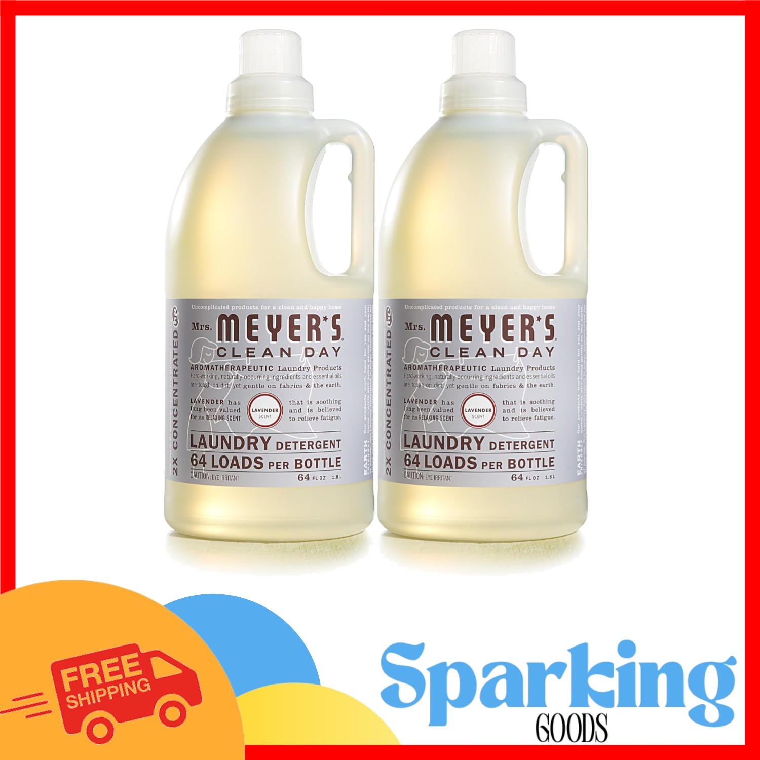 MRS. MEYER’S Lavender Laundry Detergent, Pack of 2 – 64 oz, Eco-Friendly & Cr…