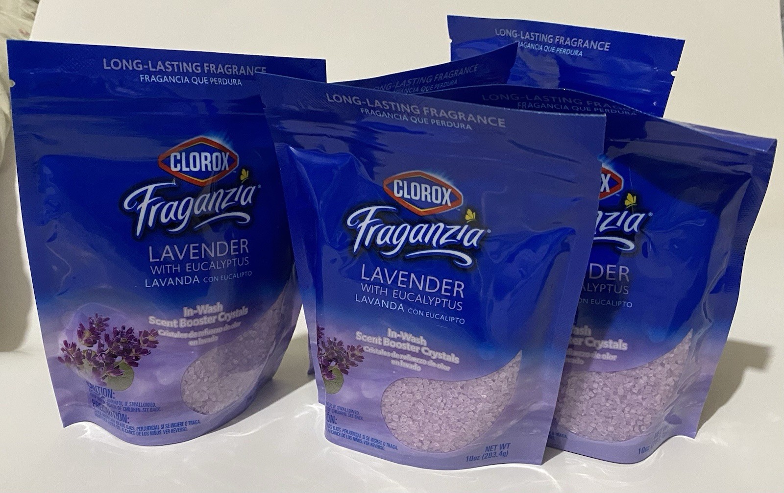 5- Clorox Fraganzia In Wash Scent Booster Crystals Lavender W/eucalyptus 10 OZ
