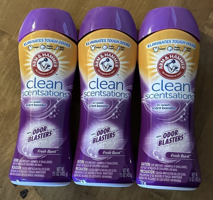 Arm & Hammer Clean Scentsations Scent Booster Fresh Burst 15 OZ (3 Bottles)