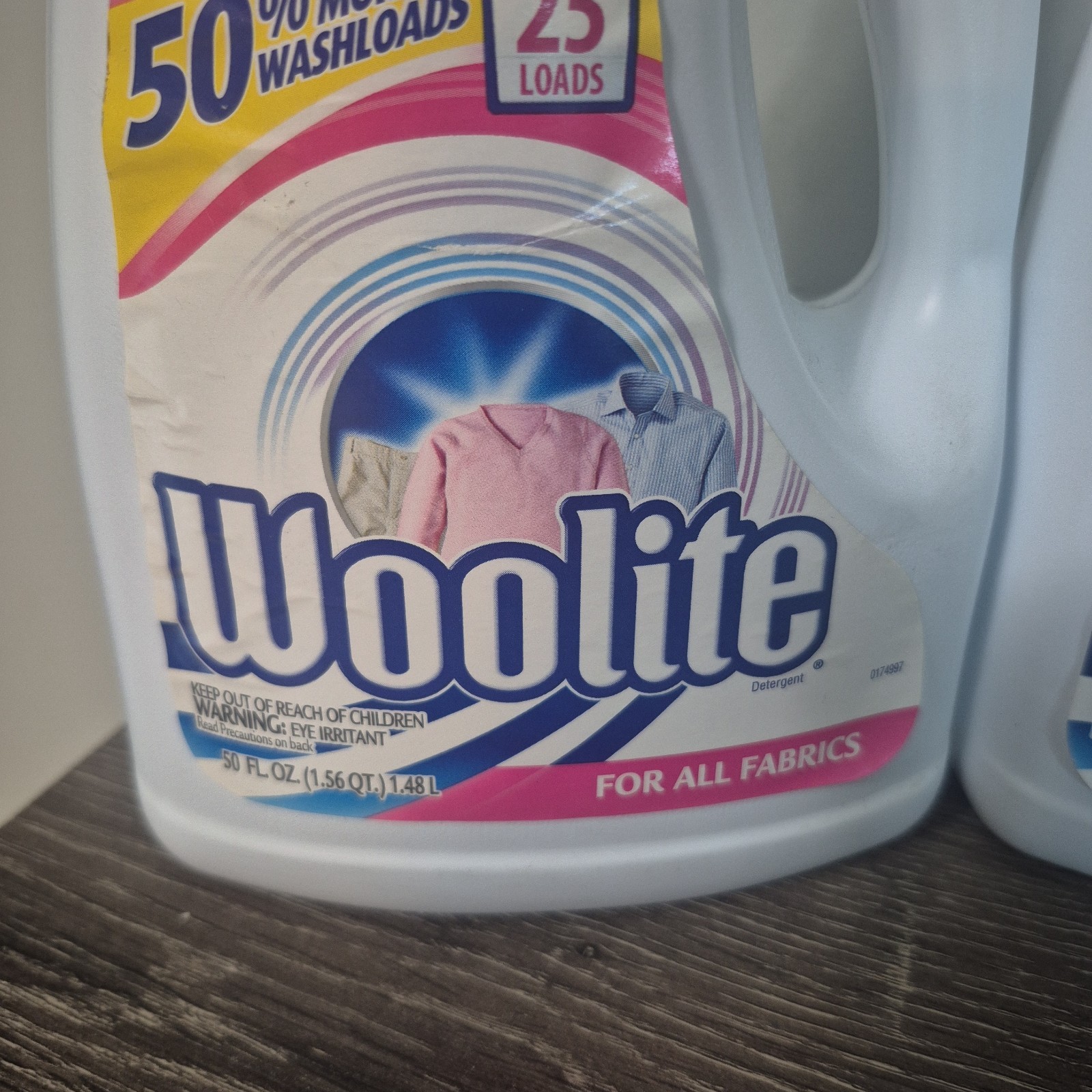 2 NOS Woolite For All Fabrics Liquid Laundry Detergent Each 50 Fl Oz./ 25 Loads