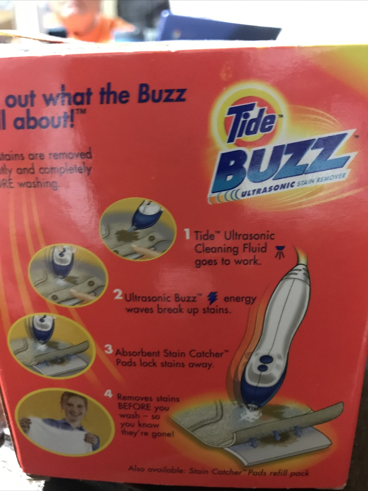 Tide Buzz Refill Pack 10 oz Cleaning Fluid 5 Stain Catcher Pad Laundry Detergent