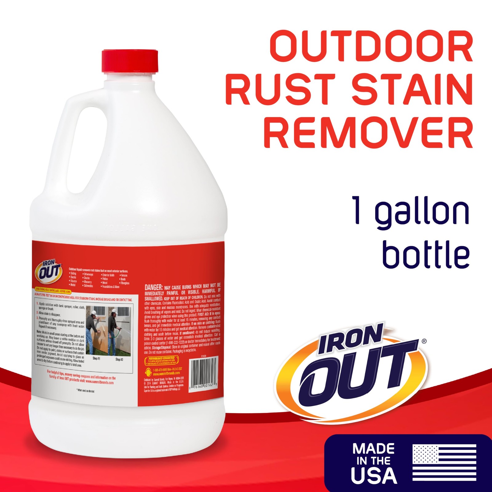 Iron OUT Liquid Rust Stain Remover, Pre-mixed, 128 Fl Oz (Pack of 1), _