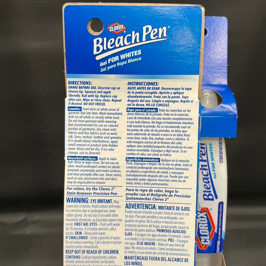 Set of 2 – Clorox Bleach Pen Gel For Whites Dual Tipped 2014 Sealed 2 OZ