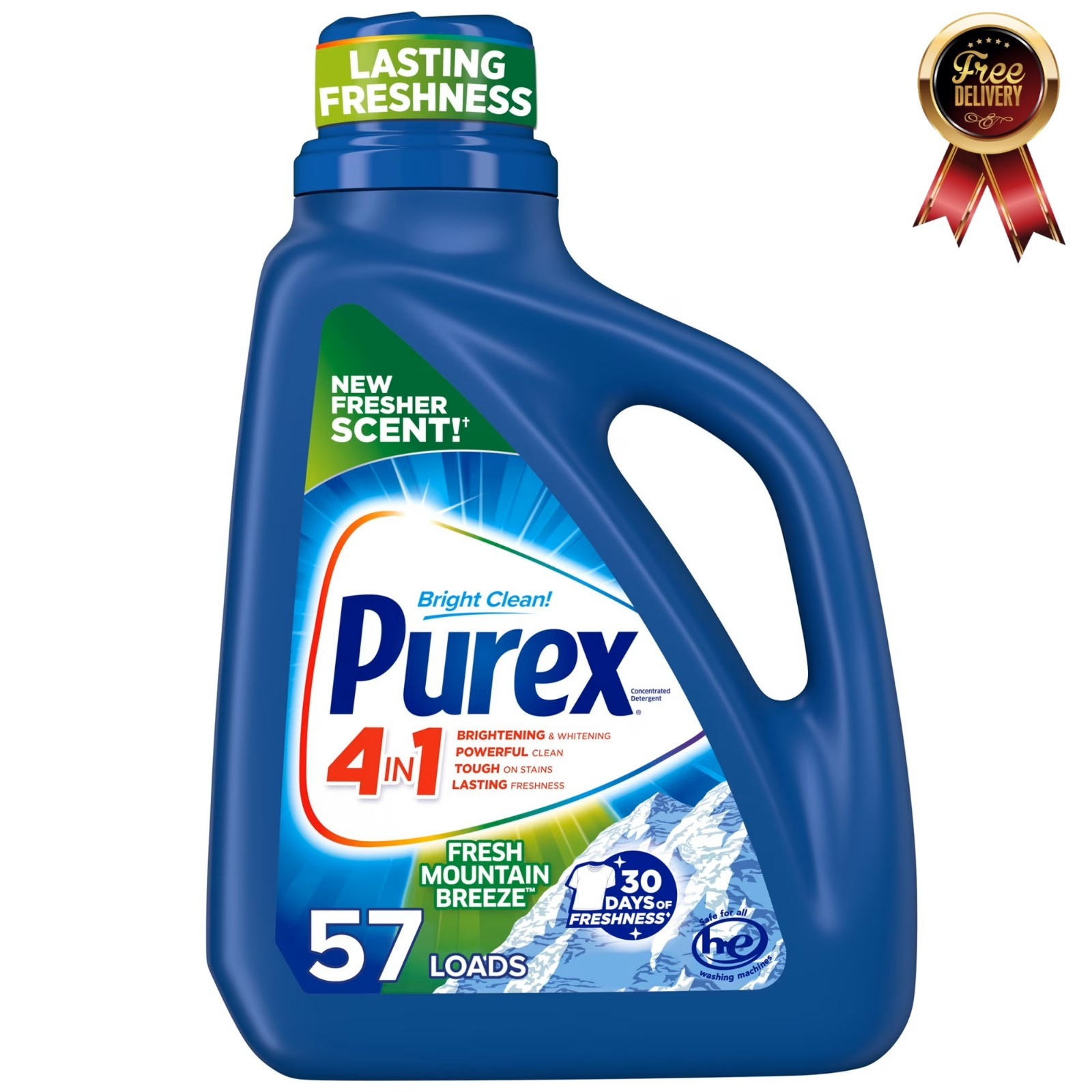 Purex Mountain Breeze Liquid Laundry Detergent, 75 fl oz – Provides 57 Loads
