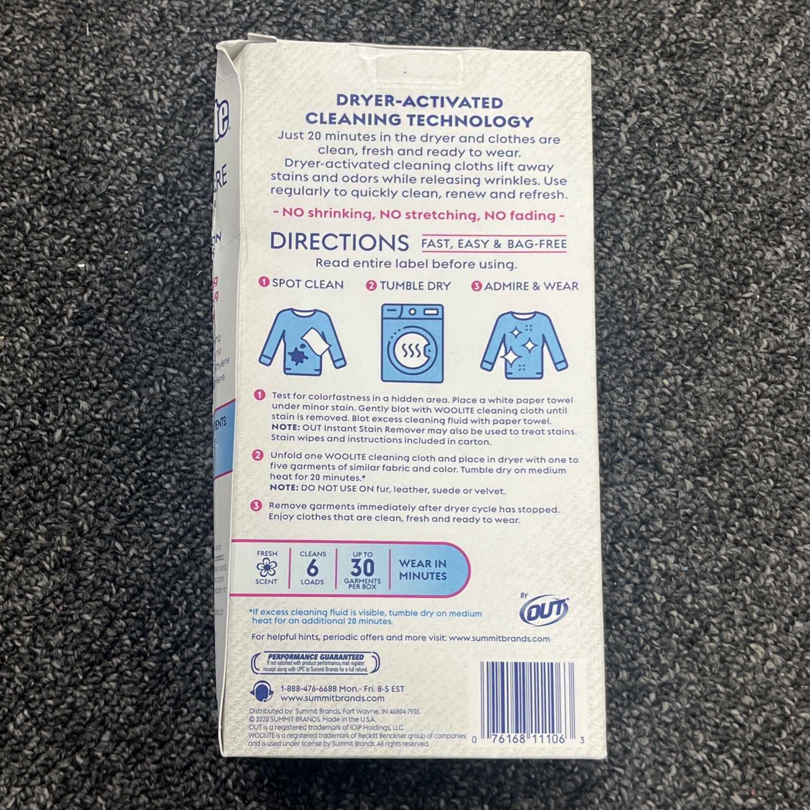 Woolite 20 Min Dry Care Cleaner for Dry Clean Dryer 6 Loads – New/ Sealed