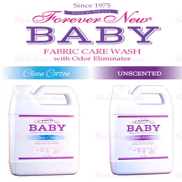 Baby Fabric Care Wash w/Odor Eliminator by Forever New – 16-32 oz, two scents