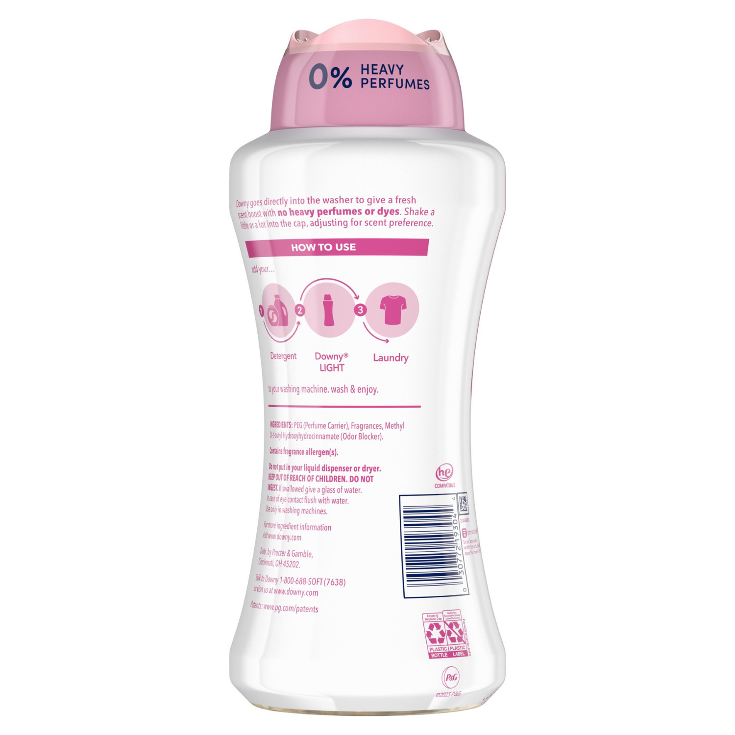 (2 Pack) Downy Light In-Wash Laundry Scent Booster Beads Cherry Blossom, 24 oz