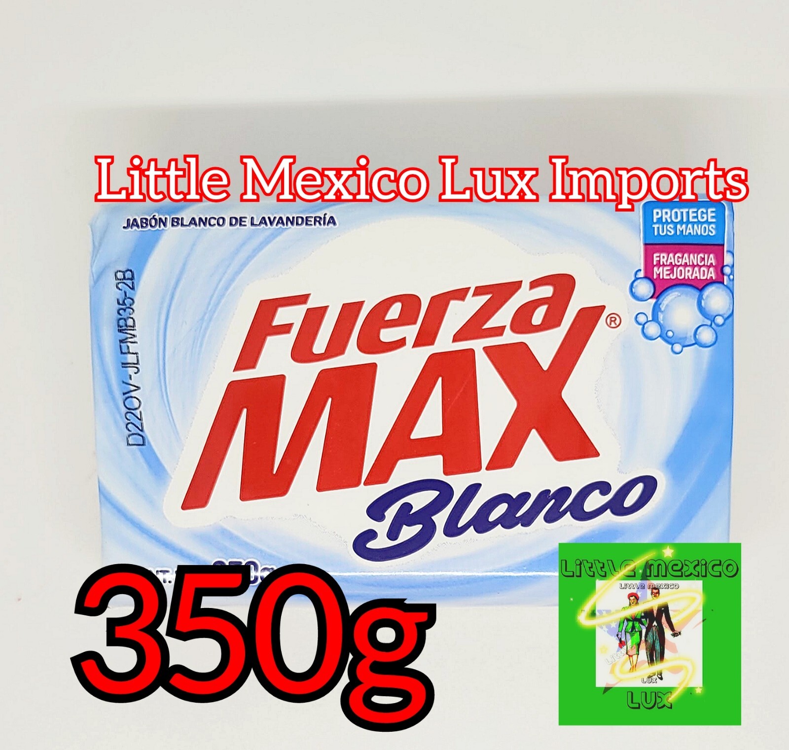 Fuerza Max BLANCO JABÓN DE LAVANDERÍA EN BARRA 350G STAIN Dor WHITE CLOTHES ⚡️🚚