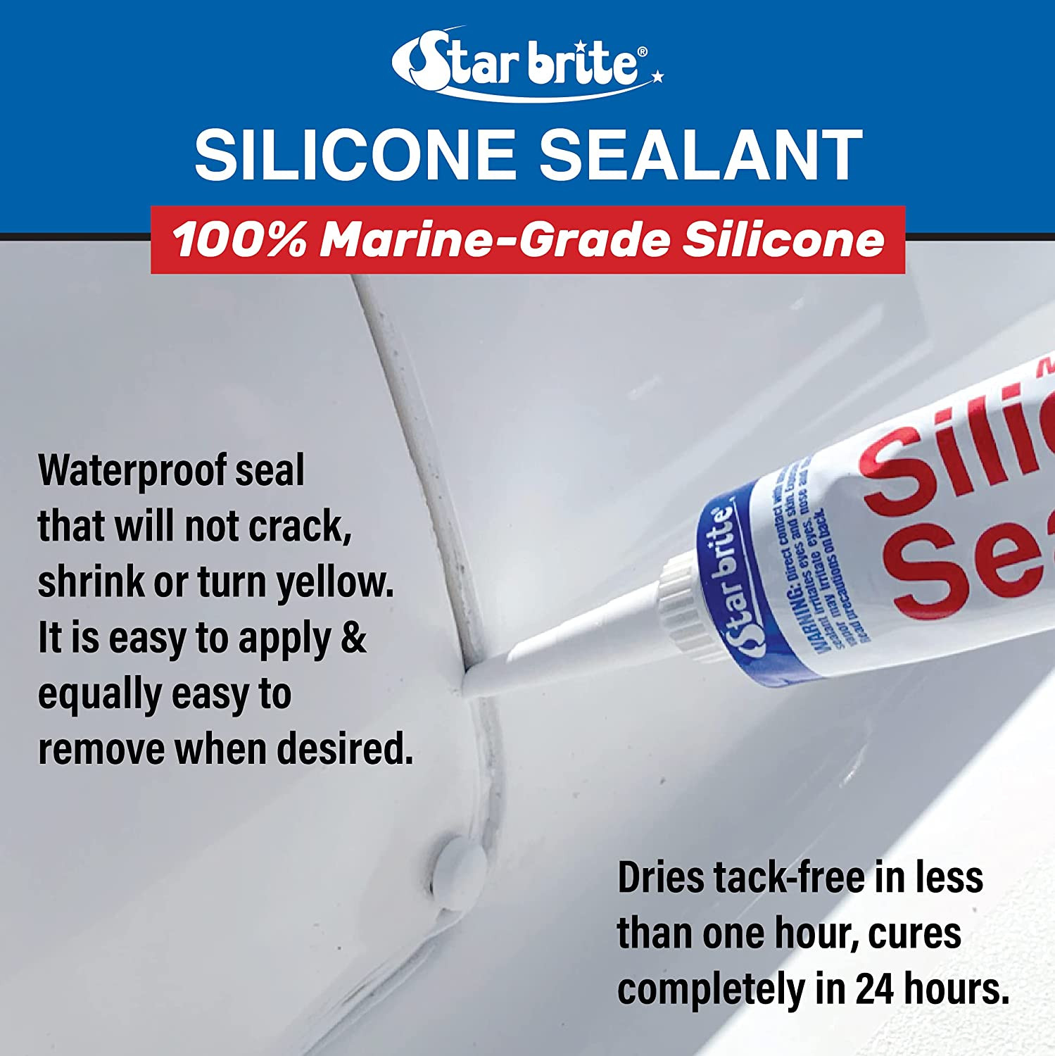 Marine Silicone Sealant – Waterproof, Durable, UV Resistant, for Fiberglass, Met